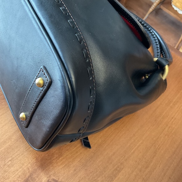 Dooney & Bourke Black Florentine Flap Satchel with Whipstitch - Picture 7 of 16